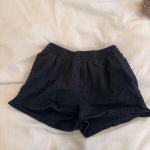 Hanes Black Athletic Shorts with Elastic Waistband